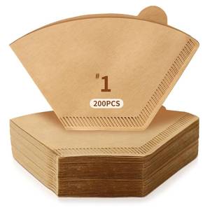 lot 822 image: DTFMZOV 200 Count Coffee Filters #1, Disposable Coffee Filters, U Shape Natural Unbleached Coffee Paper Filter for Pour Over and Drip Coffee Maker, Suitable for Home Coffee Shop (1-2 Cup) - Retail $10