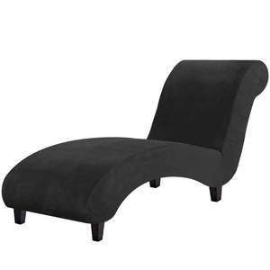 lot 826 image: COVER ONLY H.VERSAILTEX Chaise Lounge Cover Indoor Velvet Chaise Slipcover High Stretch Lounge Chair Cover Luxury Armless Chaise Cover for Living Room, Machine Washable, Black - Retail $38