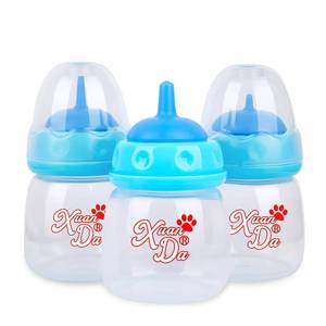 lot 832 image: Xuanda Pet Feeding Bottle,3 Pack 60ml Nursing Bottle, 3 Sizes Nipples with Ventilation Valve Resistant Tearing Perfect for Puppies, Kittens, Small Wildlife��Blue�� - Retail $10