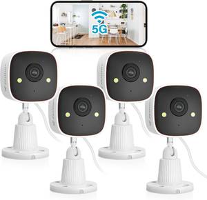 lot 836 image: Jennov 2K WiFi Security Camera IndoorOutdoor, Plug-in Home Surveillance Cam with Color Night Vision, Human Motion Detection, 2-Way Audio, IP66 Waterproof, Baby & Pet Monitor, 5G2.4G - Retail $53