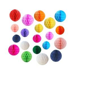 lot 845 image: 20pcs Honeycomb Flower Balls Party Honeycomb Balls Decoration Paper Flower Balls Tissue Paper Flower Ball Pom Poms Ball for Baby Shower Birthday Wedding Home Decor(3in6in, Colorful) - Retail $11