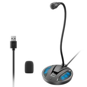 lot 851 image: CMOCIIY Plug & Play USB Computer Microphone, Flexible Gooseneck Desk Microphone for Podcasting, Streaming, Conference, Noise Canceling Microphone with Mute Button LED for PCMac - Retail $16