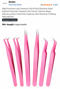 lot 59 image: Pink Precision Tweezers Set 6 Pack Stainless Steel