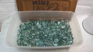 lot 85 image: Clear Luster Flat Glass Marble Collection in Storage Container