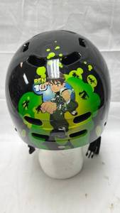 lot 112 image: Ben 10 Youth Skateboard Helmet Black with Green Graphics