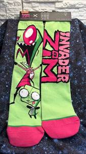 lot 140 image: Nickelodeon Invader Zim Character Crew Socks