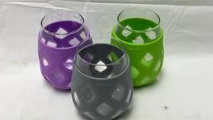 lot 234 image: Ello Glasses with Silicone Sleeves Set of 3