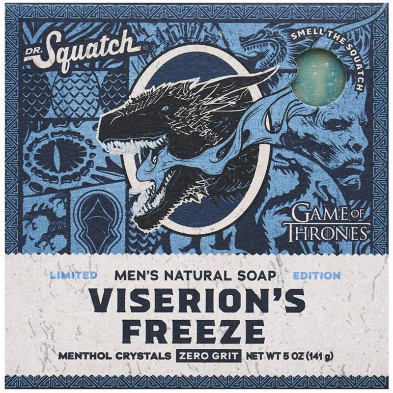 lot 141 image: Dr. Squatch Viserion��s Freeze Game of Thrones Natural 5oz Soap Bar - Retail $18