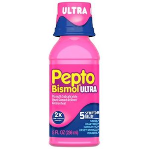 lot 120 image: Pepto-Bismol Ultra 5 Symptom Stomach Relief Original Liquid - 8 fl oz - Retail $8