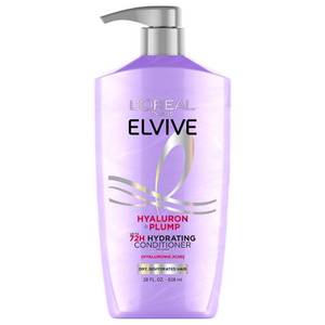 lot 129 image: LOreal Paris Elvive Hyaluron Plump Hydrating Conditioner for Dry Hair - 28 fl oz Paraben-Free, Hyaluronic Acid, Vanilla Scent - Retail $12