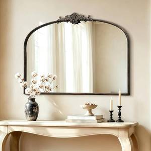 $170 Besdomus Vintage Arched Black Mirror 40x30 - Large Arch Antique