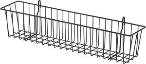 lot 4217 image: 2 pack TRINITY 21-Inch Metal Hanging Basket for Shelving, 20 lb, Black