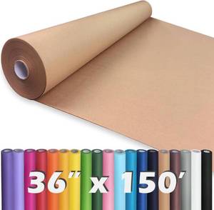 lot 4235 image: PerkHomy Brown Kraft Paper Roll 36 x 150 Gift Wrapping 80GSM, see note