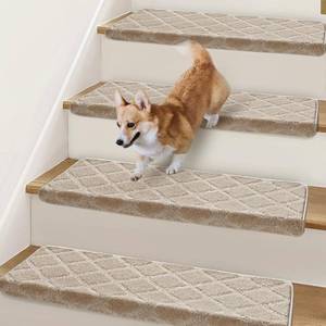 lot 4239 image: Bullnose Stairs Treads 9.5 x 32, 3 Pcs Peel & Stick TPU-Backing