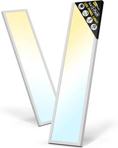 lot 4244 image: $110 1x4 LED Panel, 40W 4980LM, 5CCT 3000-6000K, Flush Mount