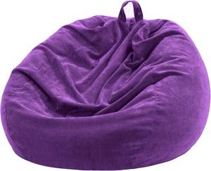 lot 4254 image: Nobildonna 3 ft Bean Bag Chair Cover, No Filler, Purple 300L