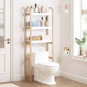 lot 4262 image: $74 GREY Over-the-Toilet Storage Shelf, 3-Tier Bathroom Organizer