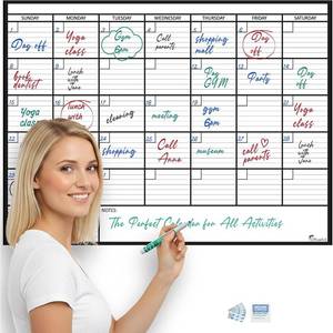 lot 4268 image: Large Dry Erase Wall Calendar 36x48, 48x36 Monthly Planner
