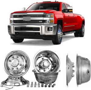 lot 4280 image: $278 4pcs 17in Dually Wheel Simulators for Chevy Silverado 3500HD