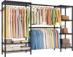 lot 4299 image: $120 Golpart Garment Rack, Freestanding Closet Organizer, 7 Shelves