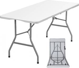 lot 4300 image: $80 Lakhow 6ft Folding Table Heavy Duty Portable IndoorOutdoor White