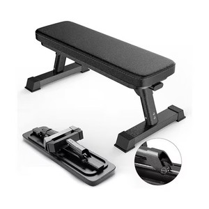 lot 4301 image: $140 Finer Form Foldable Flat Bench for Weight Training & Abs (Black)