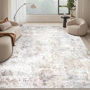 lot 4302 image: $130 Modern Washable Rugs 9x12 Living Room Area Rugs, BeigeGray
