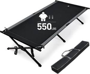 lot 4304 image: $108 EVER ADVANCED Wide Camping Cot for Adults, 84.3 x 41.9 in, 550 lb