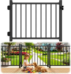 lot 4307 image: $185 Aluminum Deck Gate 4ft x 3ft, Cuttable Porch Gate Kit with Latch