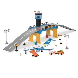 lot 4310 image: Driven by Battat 32-Piece Airport Playset with Plane & Runway