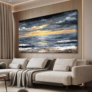 lot 4325 image: $53 Canvas Wall Art Decor Abstract Coastal Modern Landscape 20x40
