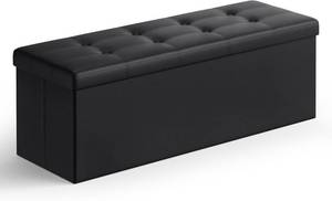 lot 4326 image: SONGMICS MAZIE 43-In Folding Storage Ottoman Bench, Black ULSF701