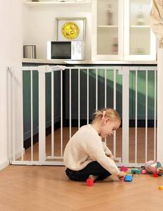 lot 4345 image: $80 Babelio Metal Baby Gate 29-48 Auto-Close Walk-Thru, White