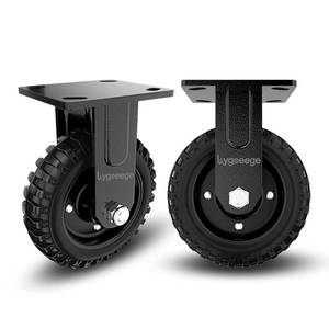 lot 4357 image: Fixed Heavy-Duty Caster Wheel, 6 in, 2,800 lb, Solid Rubber