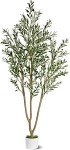lot 4369 image: $64 7FT Artificial Olive Tree - Faux with Lifelike Branches & Fruit