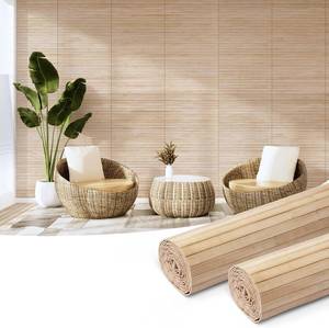 lot 4379 image: Art3d Natural Bamboo Wall Panel 16 x 68 Inch, 2-Pack - Carbonized