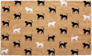 lot 4422 image: NIKKY HOME Coir Doormat Non Slip Front Door Mat Cat Pattern-17x30
