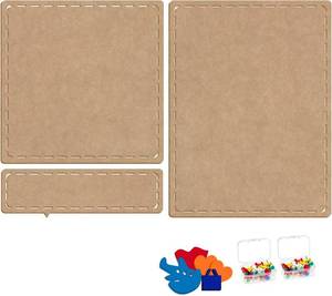 lot 4462 image: Foldable Felt Bulletin Board, 3pcs 47x32 Self-Adhesive Pin Board