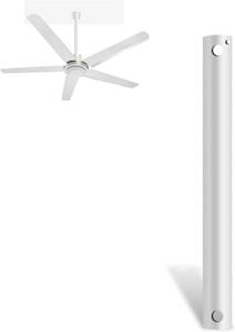 lot 4464 image: Ceiling Fan Downrod with Extension Cord, 1 ft, 1 in OD, White 36in