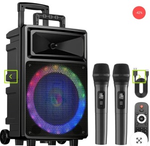 lot 4478 image: $200 Seenda Karaoke Machine with 2 Wireless Mics, Bluetooth Speaker