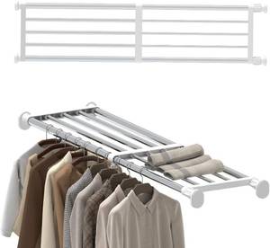 lot 4479 image: $46 Hershii Tension Shelf Expandable Rod Closet System Heavy Duty