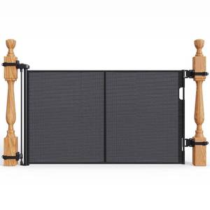 lot 4489 image: $100 Retractable Baby Gate for Stairs & Banister, 55in W x 33in H
