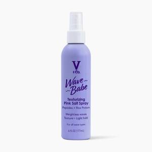 lot 56836 image: V&Co. Wave Babe Texturizing Pink Salt Spray Beach Wave Spray for Wavy Hair with Himalayan Pink Salt & Peptides Lightweight Texturizing & Volumizing Mist for Soft, Touchable Texture 6 oz - Retail $8