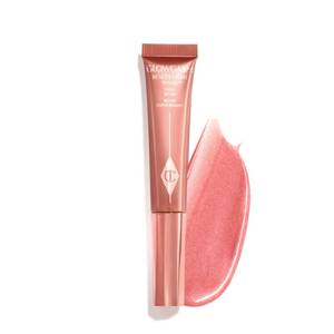 lot 56842 image: Charlotte Tilbury Glowgasm Beauty Light Wand Liquid Highlighter Makeup - Soft-Focus Pink Highlighter & Blush for Cheeks - Pearlescent, Weightless Radiant Finish - Pinkgasm - Retail $44