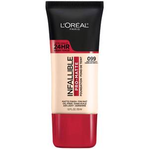 lot 56844 image: LOreal Paris Cosmetics Makeup Infallible Pro-Matte Liquid Longwear Foundation, True Porcelain, 1 fl oz. (Light Beige 105.5) - Retail $15