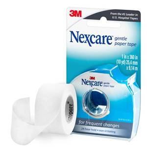 lot 56891 image: Nexcare Gentle Paper Tape Dispenser, Medical Paper Tape, Secures Dressings and Lifts Away Gently - 1 in x 10 Yds, 1 Dispenser - Retail $7
