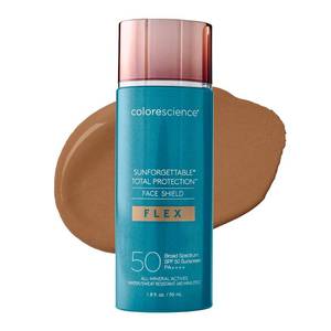 lot 56912 image: Colorescience Total Protection Face Shield Flex SPF 50, Zinc Oxide Formula, Deep, 1.8 Fl oz. - Retail $58
