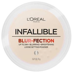 lot 56940 image: LOreal Paris Infallible Blur-fection Longwear Loose Setting Powder, Blurring Face Powder With Up to 24HRs of Wear, Translucent Light, 1 Kit - Retail $13