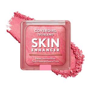lot 56961 image: COVERGIRL TruBlend Skin Enhancer Baked Luminous Blush, with Hyaluronic Acid & White Rose Extract, Blends Seamlessly - Please Please Pink (Bright Pink with Light Swirls) - Retail $22