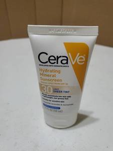 lot 56973 image: CeraVe Hydrating Mineral Sunscreen SPF 30 Light Sheer Tint - Retail $12